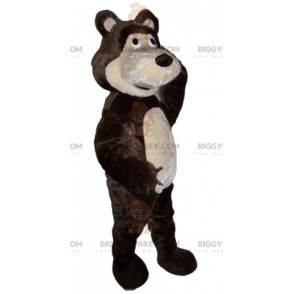 Costume de mascotte BIGGYMONKEY™ d'ours marron et beige géant