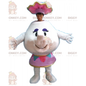 Traje de mascote da Sra. BIGGYMONKEY™ Bule Samovar em A Bela e