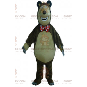 BIGGYMONKEY™ Big Funny Brown And Beige Bear Mascot Costume –