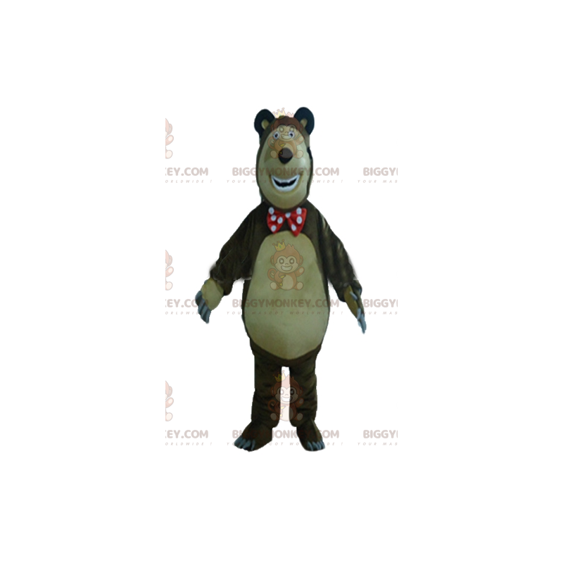 BIGGYMONKEY™ Big Funny Brown And Beige Bear Mascot Costume –