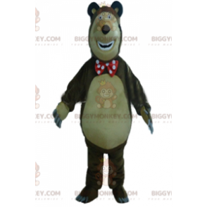 BIGGYMONKEY™ Big Funny Brown And Beige Bear Mascot Costume –