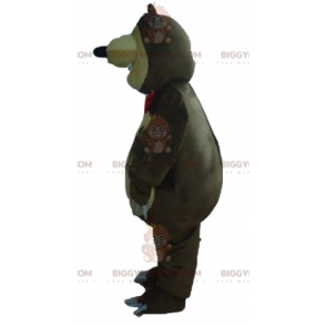 BIGGYMONKEY™ Big Funny Brown And Beige Bear Mascot Costume –