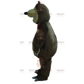 BIGGYMONKEY™ Iso hauska ruskean ja beigen karhun maskottiasu -