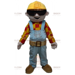 Στολή μασκότ BIGGYMONKEY™ εργάτη ξυλουργού με πολύχρωμη στολή -