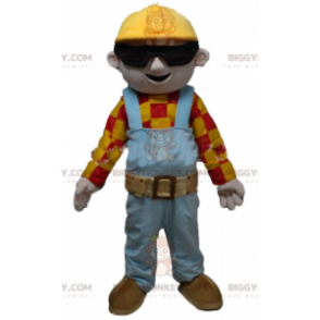 Στολή μασκότ BIGGYMONKEY™ εργάτη ξυλουργού με πολύχρωμη στολή -