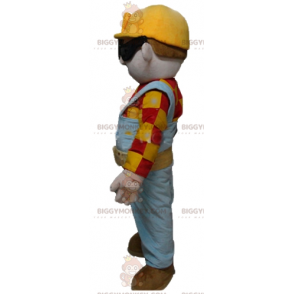 Traje de mascote BIGGYMONKEY™ de trabalhador carpinteiro com