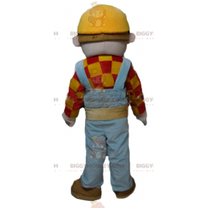 BIGGYMONKEY™ Costume da mascotte di falegname in abito colorato