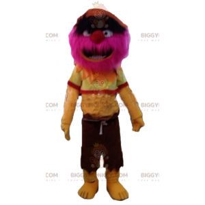 Disfraz de mascota BIGGYMONKEY™ de monstruo amarillo y rosa