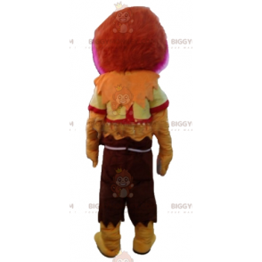 All Hairy Pink and Yellow Monster BIGGYMONKEY™ Mascot Costume -