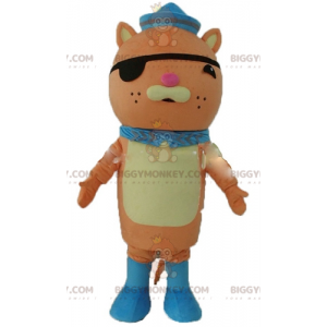 Costume da mascotte da gatto arancione BIGGYMONKEY™ con benda