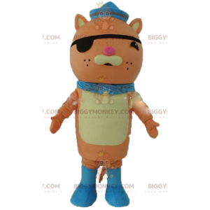 Πορτοκαλί στολή μασκότ γάτας BIGGYMONKEY™ με μπάλωμα ματιών και