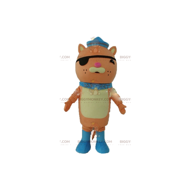 Disfraz de mascota Orange Cat BIGGYMONKEY™ con parche en el ojo