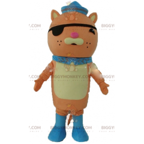 Πορτοκαλί στολή μασκότ γάτας BIGGYMONKEY™ με μπάλωμα ματιών και