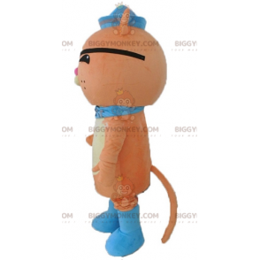 Oranje kat BIGGYMONKEY™ mascottekostuum met ooglapje en