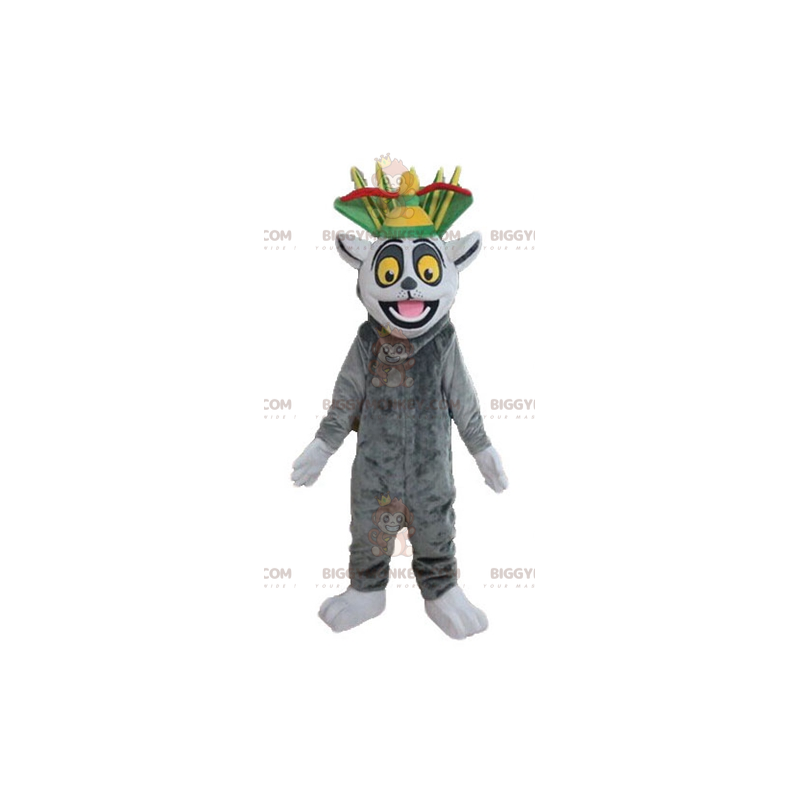 Madagascar Cartoon Gray and White Lemur BIGGYMONKEY™ Mascot