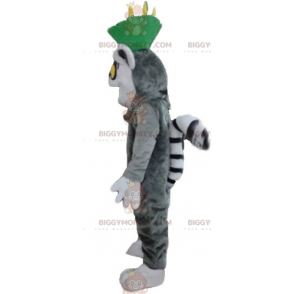 Kostým maskota BIGGYMONKEY™ Madagaskar kreslený šedý a bílý