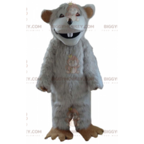 BIGGYMONKEY™ Große haarige weiße Ratte Maskottchen-Kostüm -