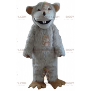 Costume de mascotte BIGGYMONKEY™ de gros rat blanc très poilu -