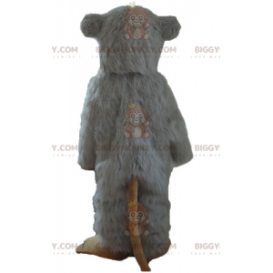 Costume de mascotte BIGGYMONKEY™ de gros rat blanc très poilu -