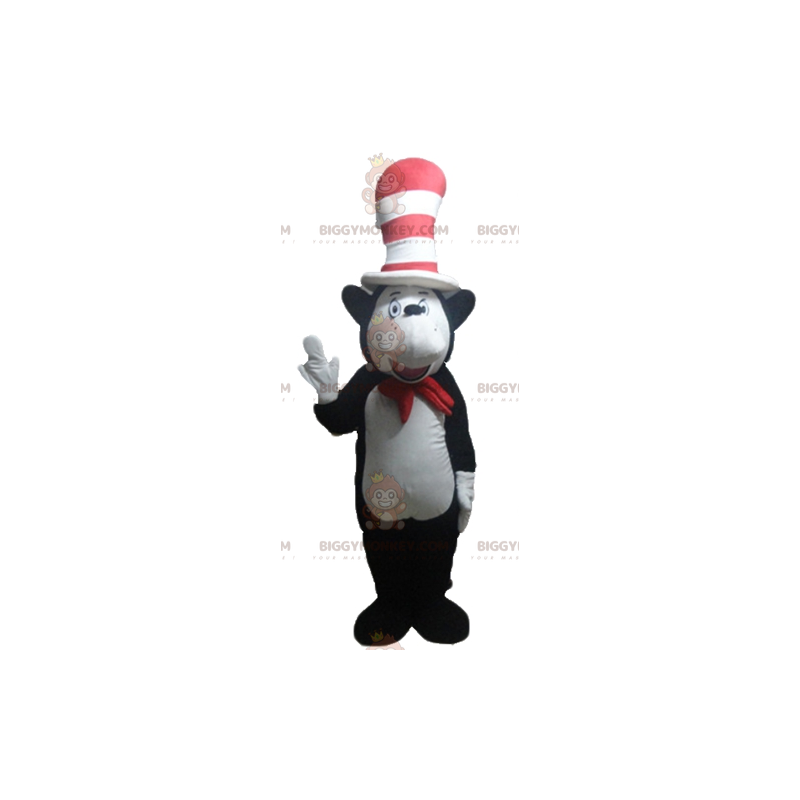 Kostium maskotka czarno-biały niedźwiedź myszy BIGGYMONKEY™ z