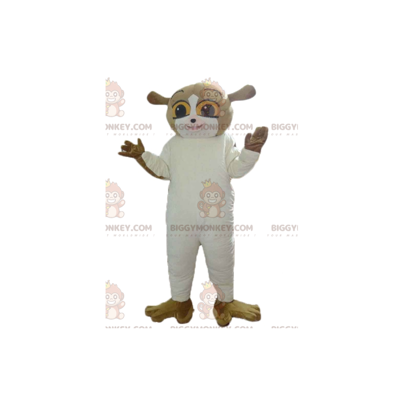 Bruine en witte Maki eekhoorn BIGGYMONKEY™ mascottekostuum -