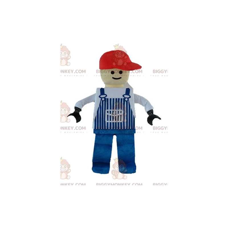 Lego BIGGYMONKEY™ mascot costume dressed in blue overalls –