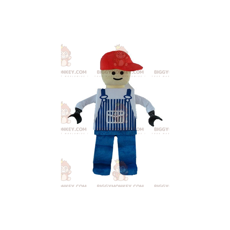 Lego BIGGYMONKEY™ maskotkostume klædt i blå overalls -
