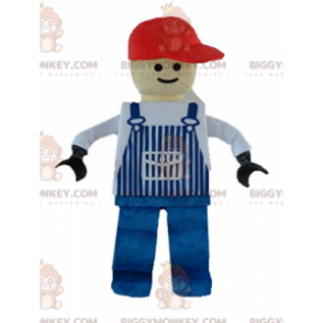 Lego BIGGYMONKEY™ mascot costume dressed in blue overalls –