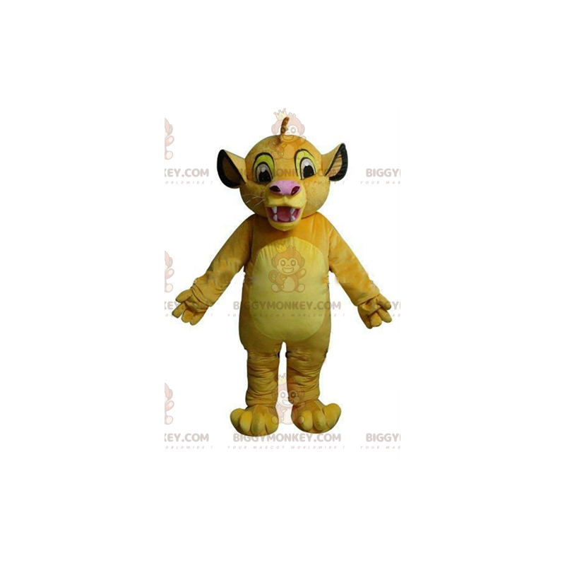 BIGGYMONKEY™ maskotdräkt av Simba, den berömda lejonungen i