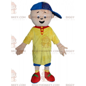 Costume de mascotte BIGGYMONKEY™ de petit garçon en tenue jaune