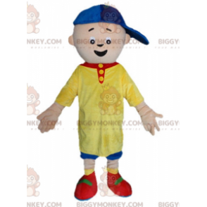 Kostium maskotki małego chłopca BIGGYMONKEY™ w żółto-niebieskim
