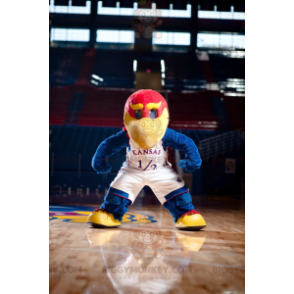 BIGGYMONKEY™ Big Blue Red and Yellow Bird maskottiasu -