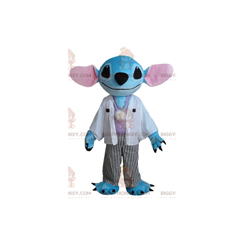 Cuci il costume della mascotte BIGGYMONKEY™ alieno blu di Lilo