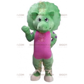 Giant Green and Pink Dinosaur BIGGYMONKEY™ Mascot Costume –