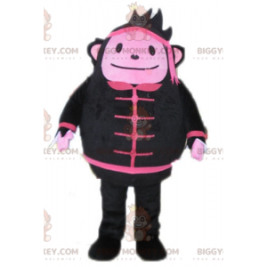 BIGGYMONKEY™ Costume da mascotte pupazzo di neve scimmia nero e