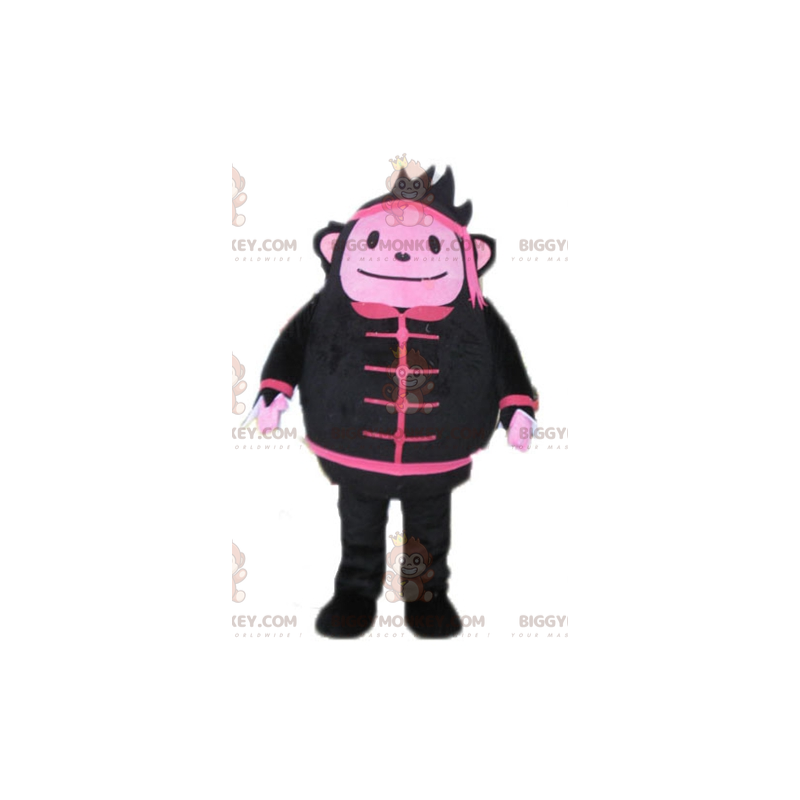 BIGGYMONKEY™ Black and Pink Monkey Snowman Maskotdräkt -