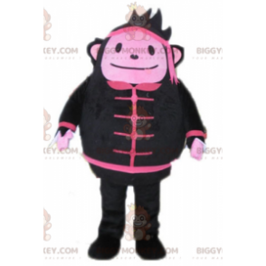 Μαύρη και ροζ στολή μασκότ χιονάνθρωπος BIGGYMONKEY™ -