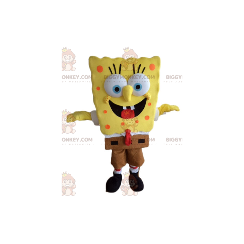 Cartoon Geel Karakter Spongebob BIGGYMONKEY™ Mascottekostuum -