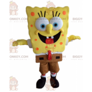 Cartoon Geel Karakter Spongebob BIGGYMONKEY™ Mascottekostuum -