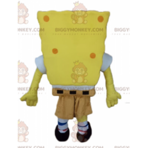 Cartoon Geel Karakter Spongebob BIGGYMONKEY™ Mascottekostuum -