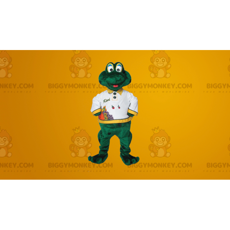 Jolie Costume de mascotte BIGGYMONKEY™ de grenouille verte