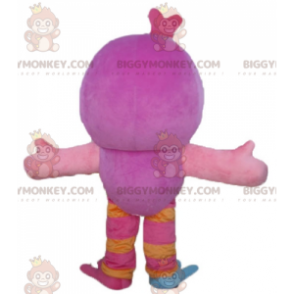 Costume da mascotte BIGGYMONKEY™ gufo rosa arancione e blu