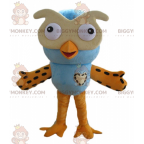 BIGGYMONKEY™ Big Blue and Orange Owl Mascot Costume with