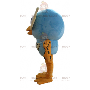 Traje de mascote de coruja azul e laranja BIGGYMONKEY™ com