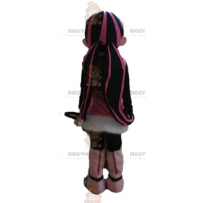 Kleurrijk haarmeisje gotisch BIGGYMONKEY™ mascottekostuum -