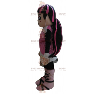 Colorful Hair Girl Gothic BIGGYMONKEY™ Mascot Costume -