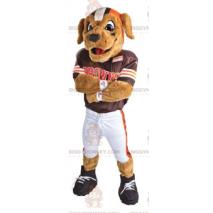 BIGGYMONKEY™ Dog Mascot Costume In American Football Outfit -