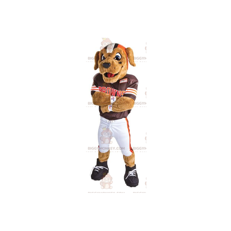 BIGGYMONKEY™ Dog Mascot Costume In American Football Outfit -