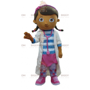 Doctor Nurse Girl in White Coat BIGGYMONKEY™ Mascot Costume –