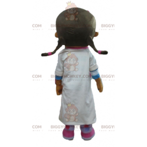 Doctor Nurse Girl in White Coat BIGGYMONKEY™ Mascot Costume -